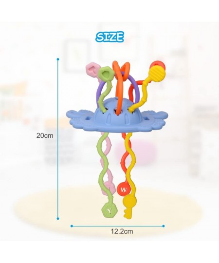 Baby Sensory Toys Montessori Food Grade Silicone Pull String Activity Toy and Push Toy Montessori Toys Can be Used as a Relie...