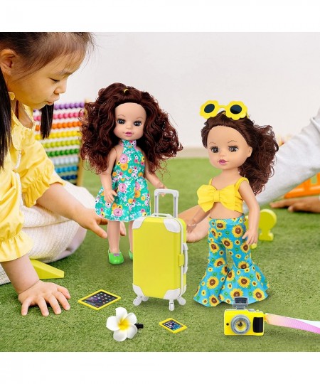 14.5 Inch Baby Doll and Doll Travel Accessories Suitcase Set - Include 1 Pcs 14.5 Inch Girl Doll 1 Luggage 1 Clothes 1 Dress ...