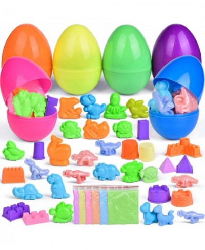 36 PCS Sand Mold Kit Prefilled Easter Eggs (6 Pack Jumbo Easter Eggs) 6 Sand Colors Play Sand for Kids Sand Molding Tool Kit ...