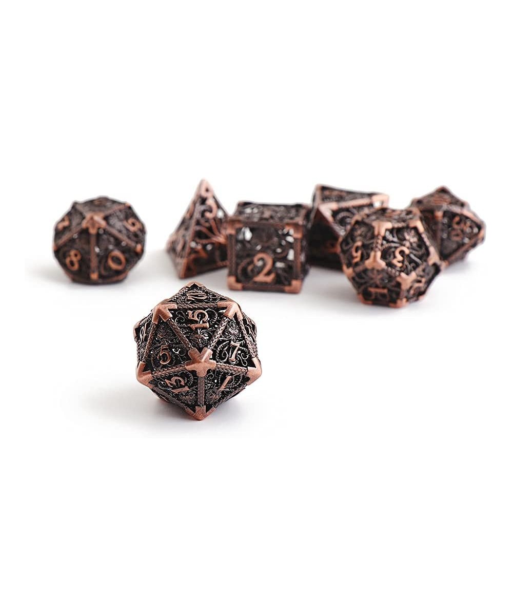 Hollow D&D Dice Set Metal Polyhedral Dice with Box Dungeons and Dragons Roll Playing Games RPGs 16mm 7 die DND Dice for Pathf...