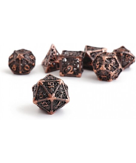 Hollow D&D Dice Set Metal Polyhedral Dice with Box Dungeons and Dragons Roll Playing Games RPGs 16mm 7 die DND Dice for Pathf...