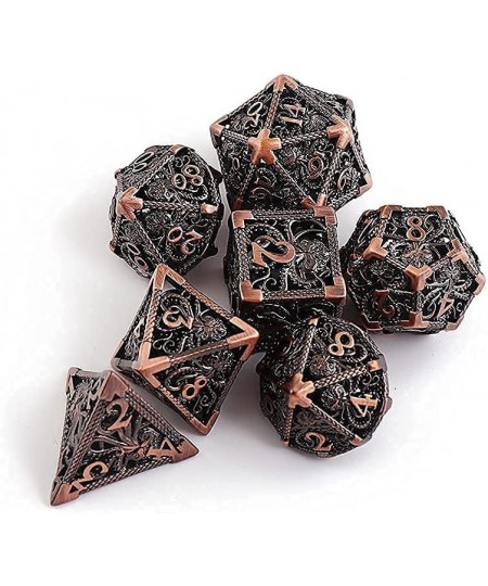 Hollow D&D Dice Set Metal Polyhedral Dice with Box Dungeons and Dragons Roll Playing Games RPGs 16mm 7 die DND Dice for Pathf...