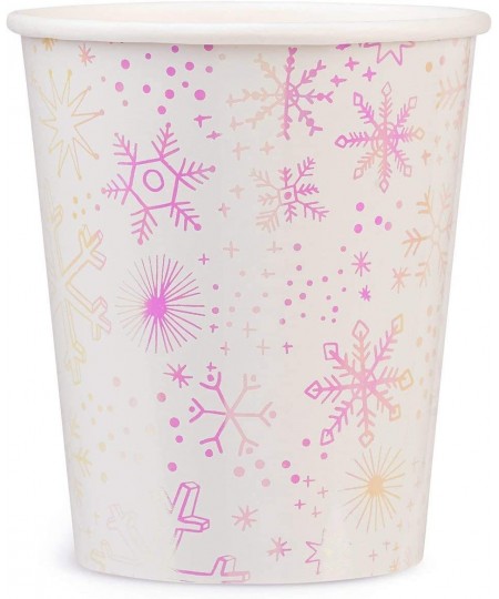 Frosted Iridescent Snowflake Paper Party Cups Pack of 8 $16.44 - Kids' Party Tableware