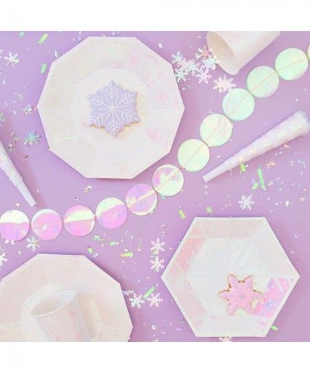 Frosted Iridescent Snowflake Paper Party Cups Pack of 8 $16.44 - Kids' Party Tableware