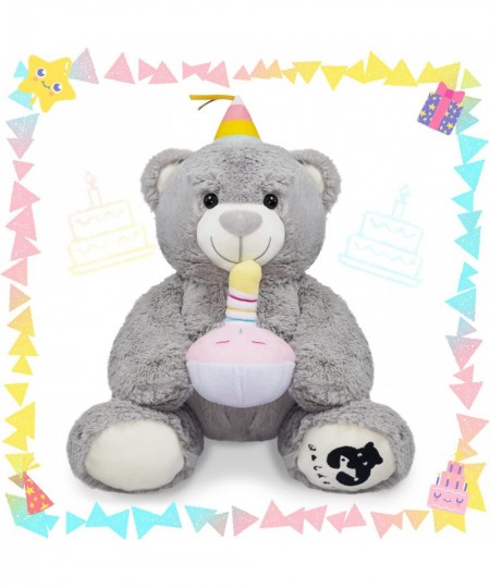 Happy Birthday Bear Soft Large Teddy Bear 13 Inches Happy Birthday Stuffed Animal Paper Cupcake $34.80 - Stuffed Animals & Te...