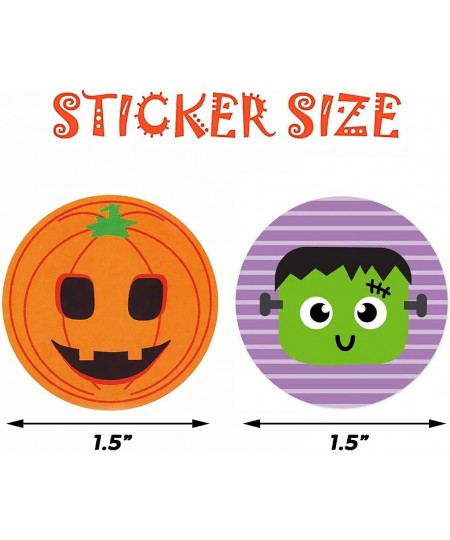 Halloween Stickers for Kids 1000 Pcs Halloween Pumpkin Bat Spider Stickers Roll 16 Vibrant Colors and Designs Round Seal Labe...