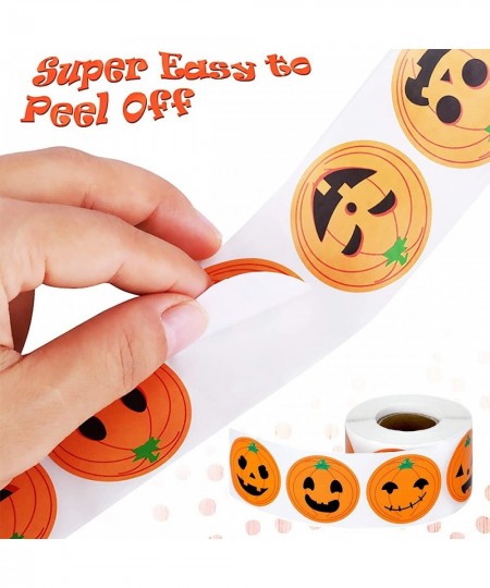 Halloween Stickers for Kids 1000 Pcs Halloween Pumpkin Bat Spider Stickers Roll 16 Vibrant Colors and Designs Round Seal Labe...